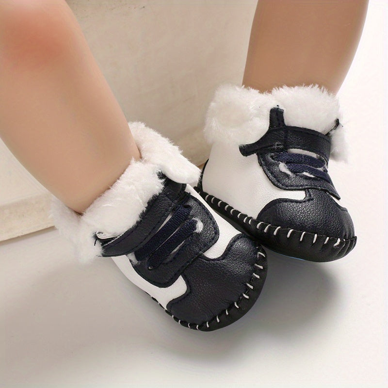 Baby Boys Girls Kawaii & Cute Warm Plush Booties, Comfortable Breathable Snow Boots For Infant Newborn Prewalkers