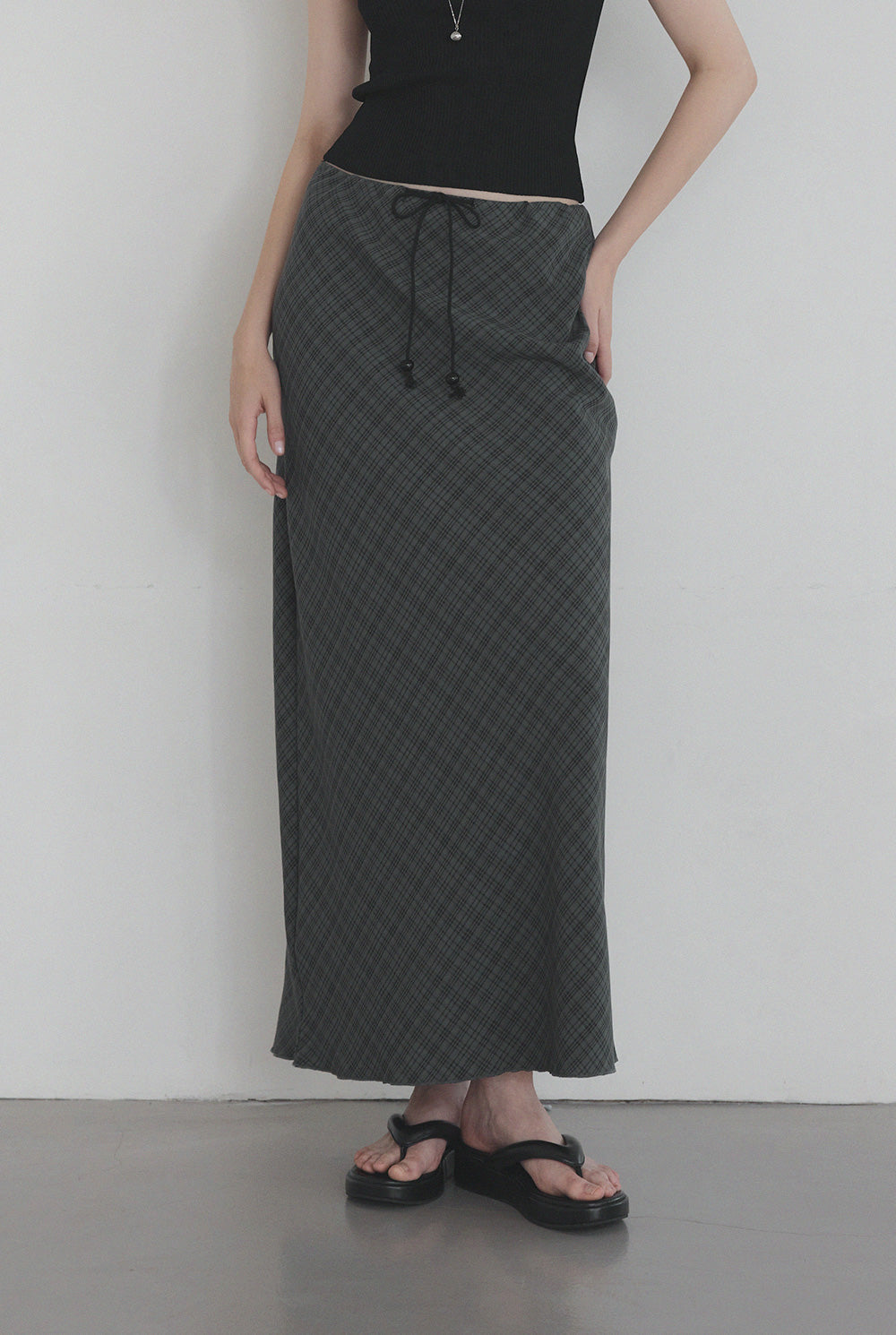 [TWEE] Litt Check Maxi Long Skirt-0