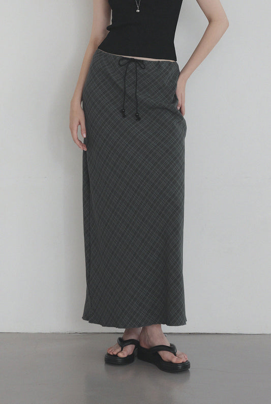[TWEE] Litt Check Maxi Long Skirt-0