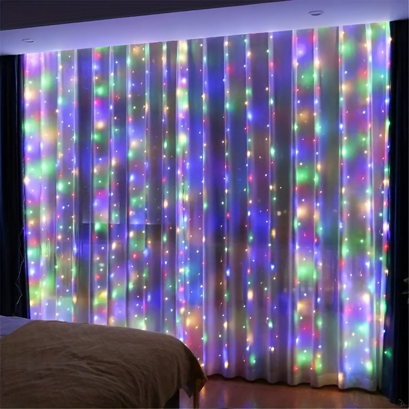 300 LED Warm Fairy Curtain Lights, 9.8 x 9.8ft - USB Powered, 8 Lighting Modes with Remote Control, Perfect for Bedroom & Party Decor, Includes Hook for Easy Hanging, LED Lights for Bedroom