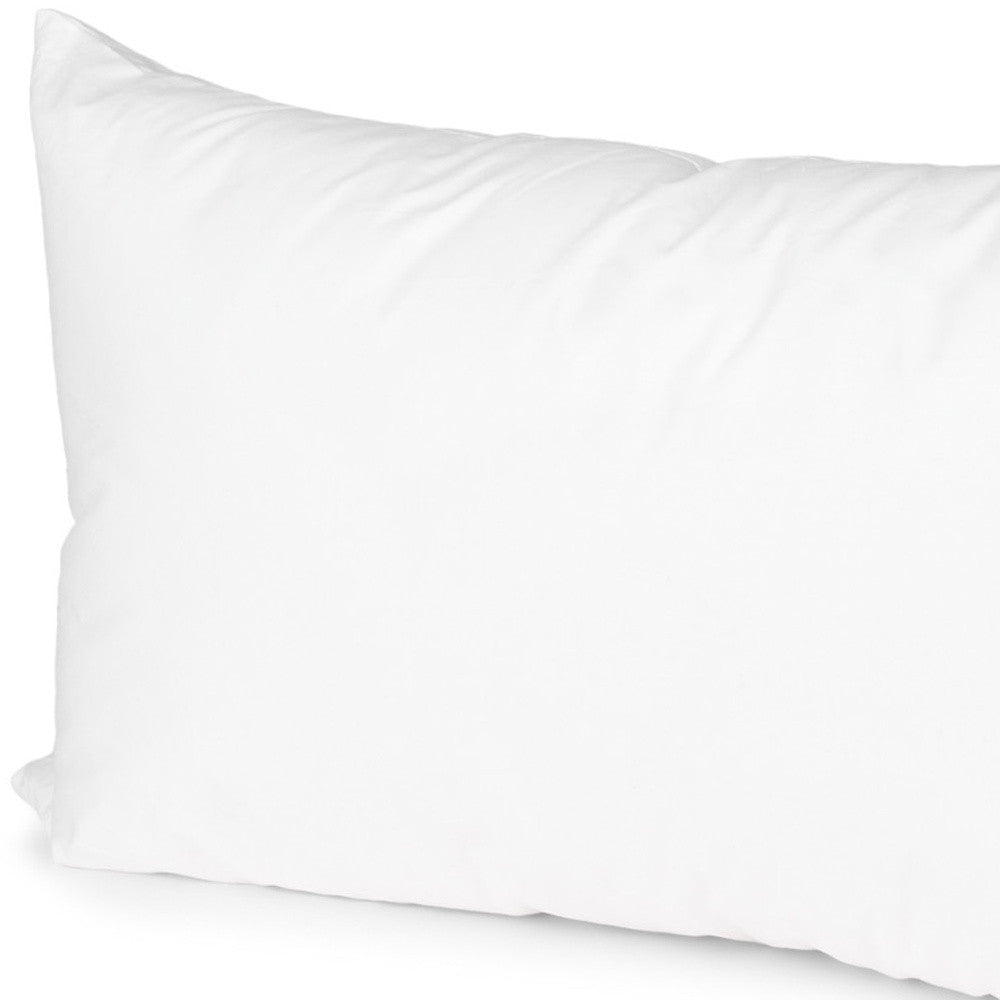 13" X 21" White Lumbar Cotton Down Blend Throw Pillow Insert-3
