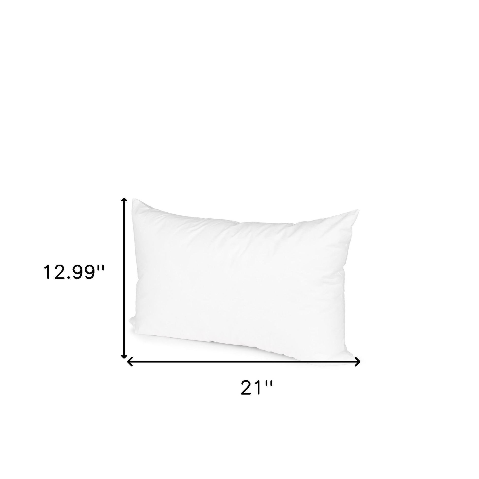 13" X 21" White Lumbar Cotton Down Blend Throw Pillow Insert-4