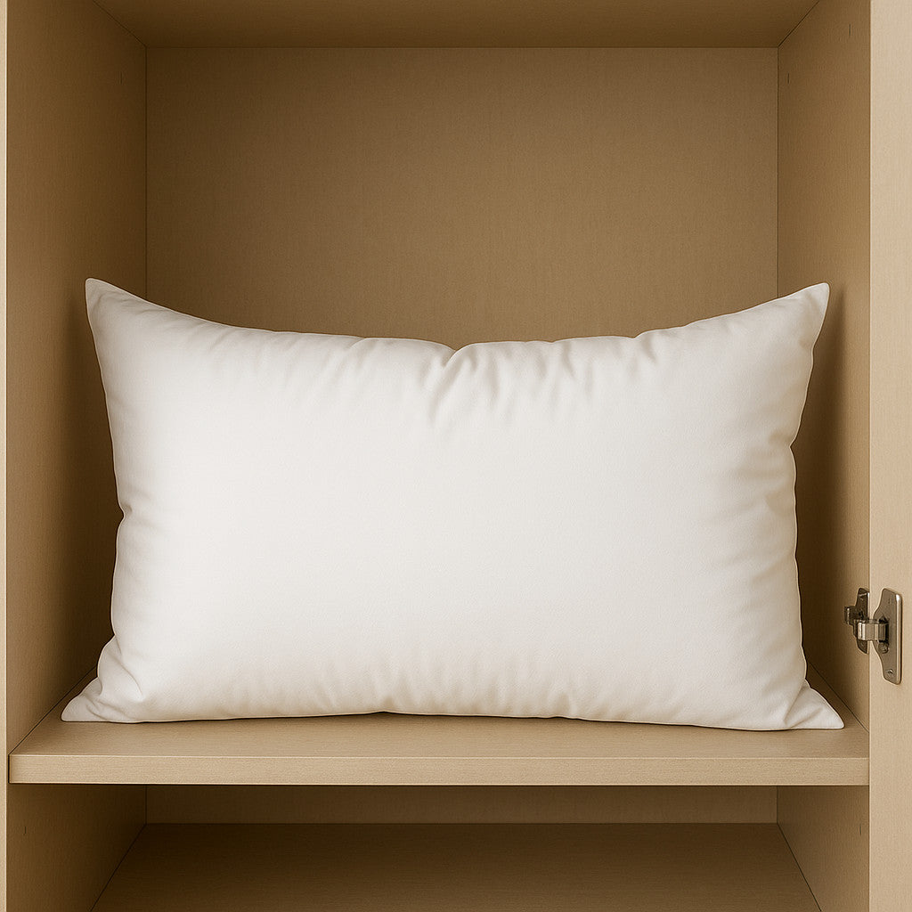 13" X 21" White Lumbar Cotton Down Blend Throw Pillow Insert-0