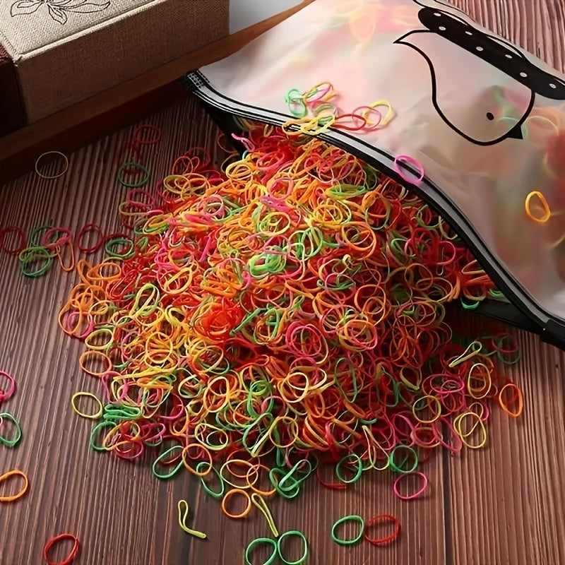 1000pcs 1000 Pcs Colorful High Elastic Hair Ties for Girls and Teens - Party Favors, Holiday Gifts
