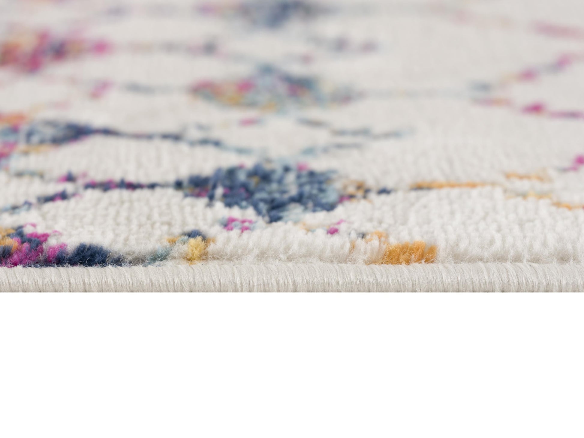 2' X 2' Beige Blue And Pink Geometric Square Rug-5