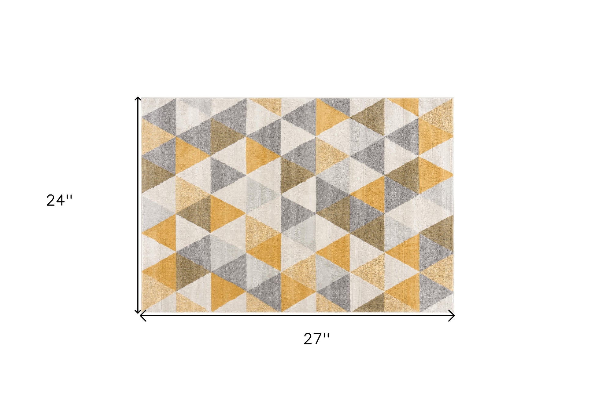 2' X 2' Yellow Beige And Gray Geometric Square Rug-2