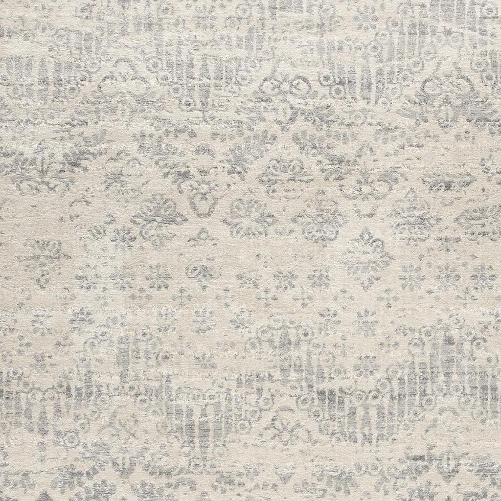 2' X 2' Beige And Gray Floral Medallion Square Rug-3