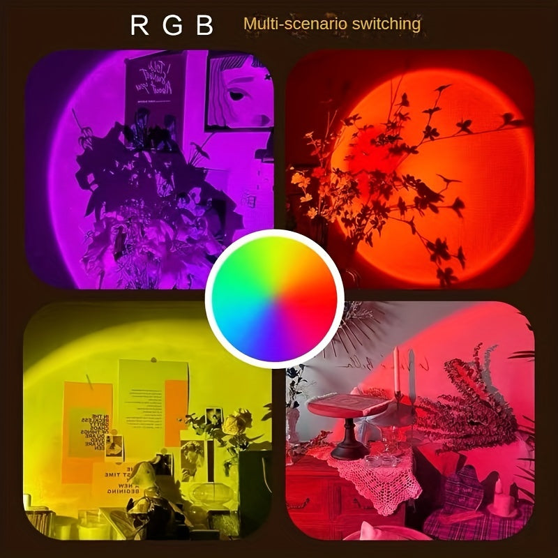 Small Sunset Atmosphere Lamp - Bedside Night Light for Bedroom - Christmas Decoration