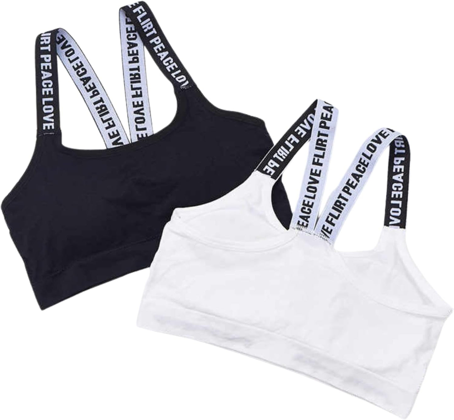 MIsharen 2 Pcs Combo Seamless Sports Bra for Girls – Double Padded Push-Up | High-Impact Support, Breathable, Quick-Dry, Non-Adjustable Straps | Yoga, Gym, Running | White-1