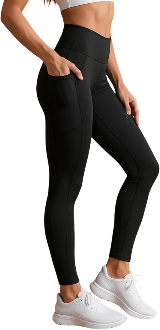 Misharen Women's Seamless Yoga Leggings With Pockets– Scrunch Butt, High Waist Tummy Control, Breathable Sweat-Wicking Fitness Pants, Spandex Quick Dry, Full Length-0