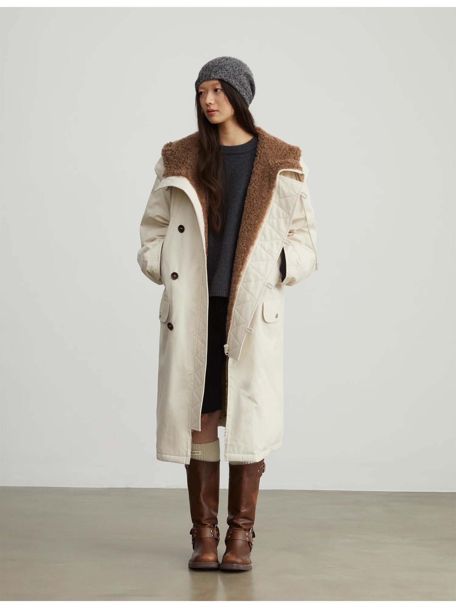 “Manchester City old story”  Winter Loose Long Hooded Parka-3