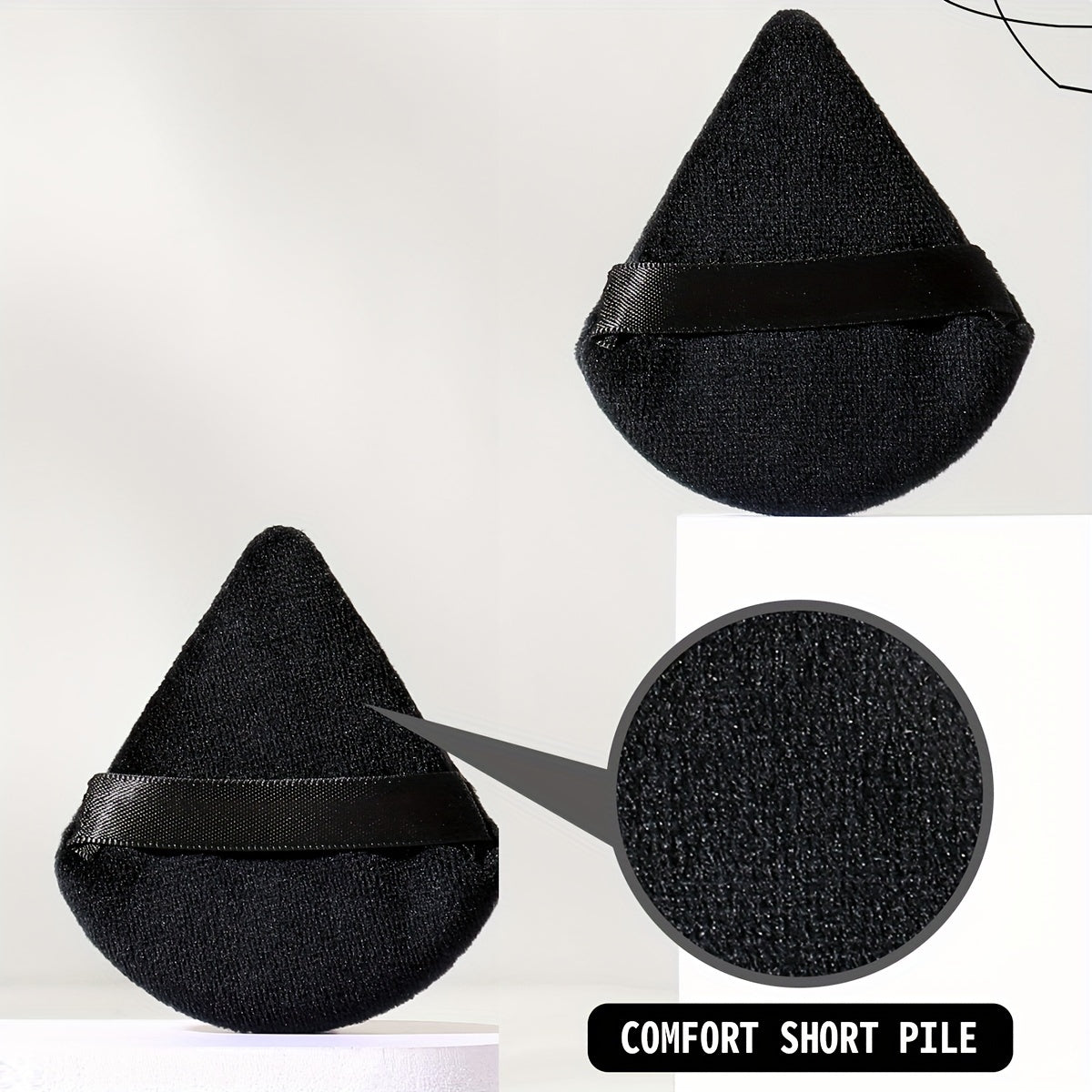 6pcs Face Makeup Sponge Puff Set, 2pcs Large Makeup Sponge & 2pcs Mini Makeup Beauty Blender & 2pcs Fan-shaped Soft Velvet Makeup Puffs, Flawless For Liquid Cream Powder, Ideal For Makeup Beginner, Black
