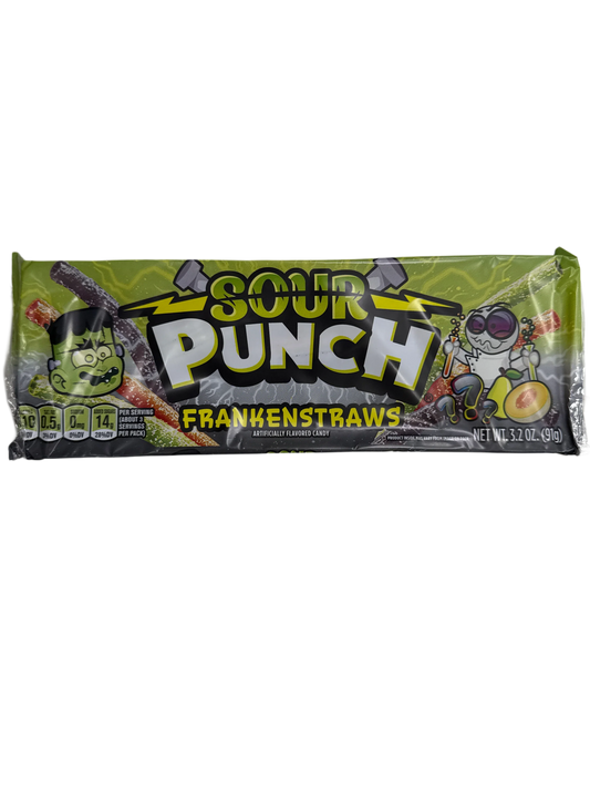 Sour Punch Halloween Frankenstraws Rope Candy 91G - U.S Edition