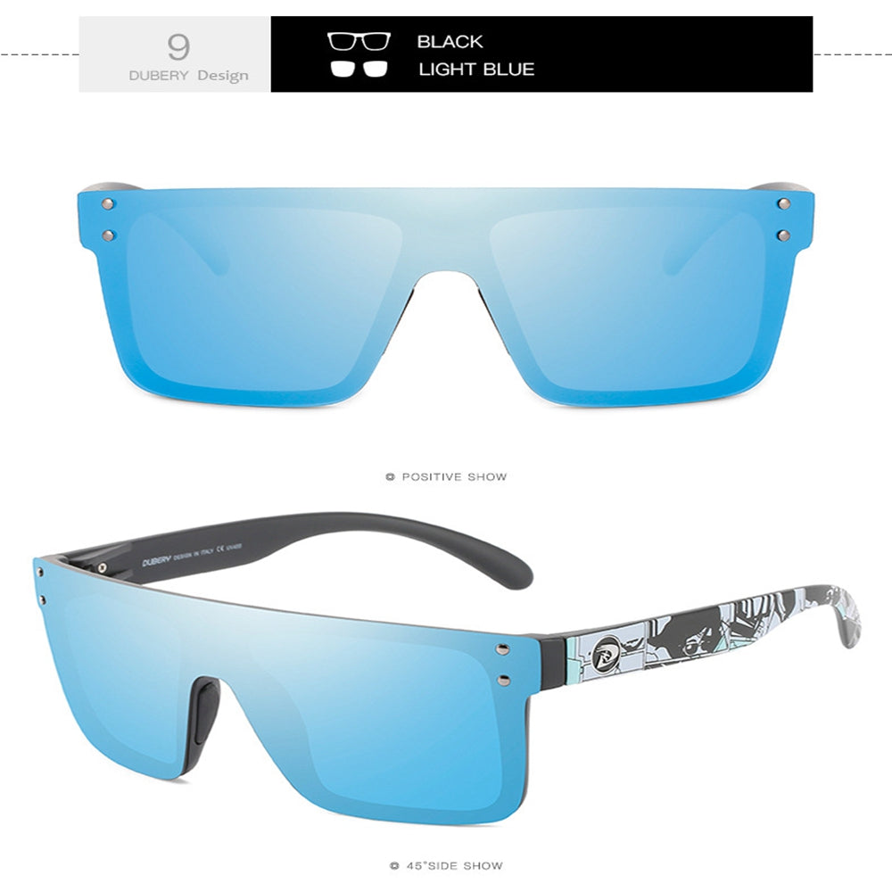 DUBERY, One-piece Large-frame Fashion Glasses, Trendy Polarized Sports Fashion Glasses, Riding One-piece Fashion Glasses