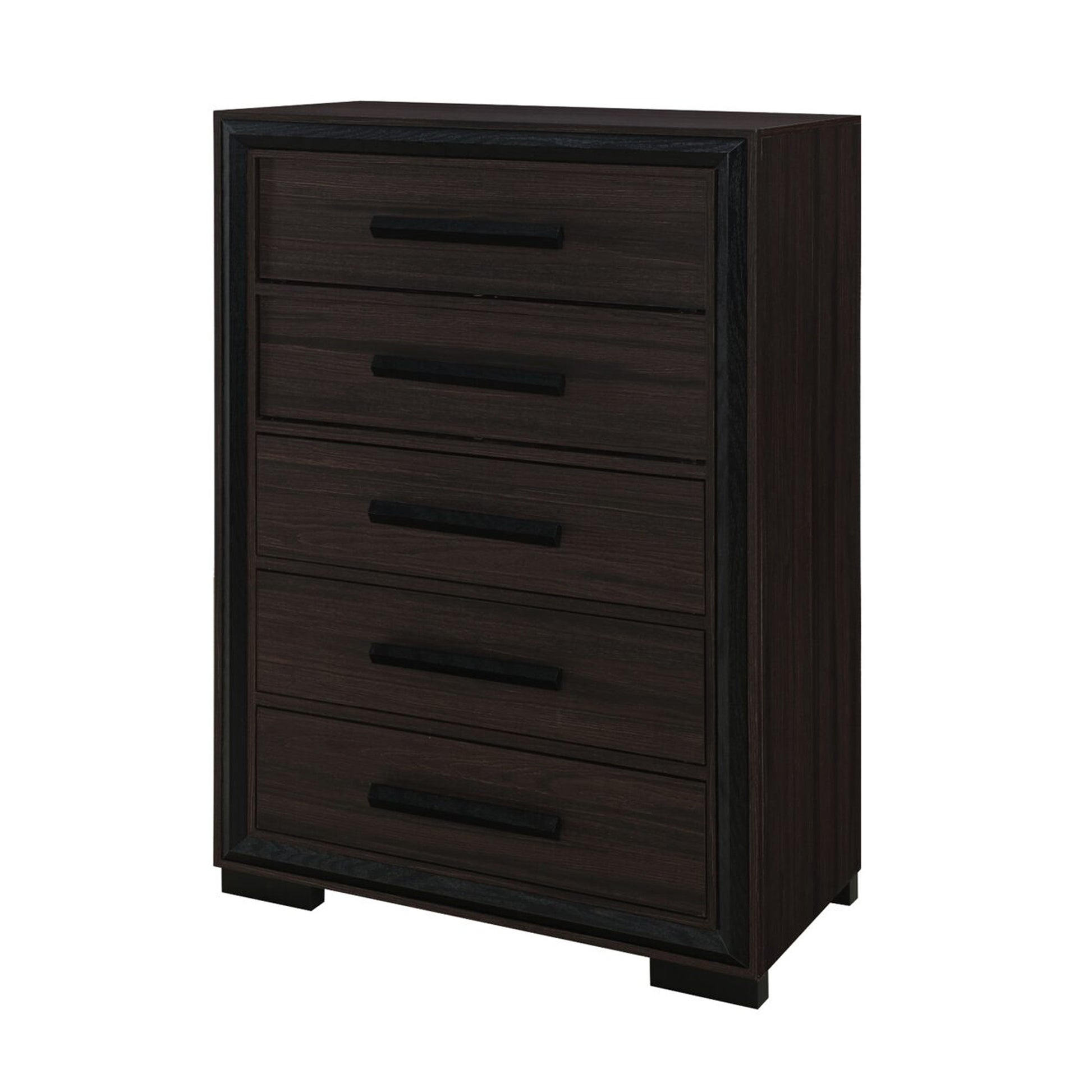 33" Brown Wood Five Drawer Dresser-3