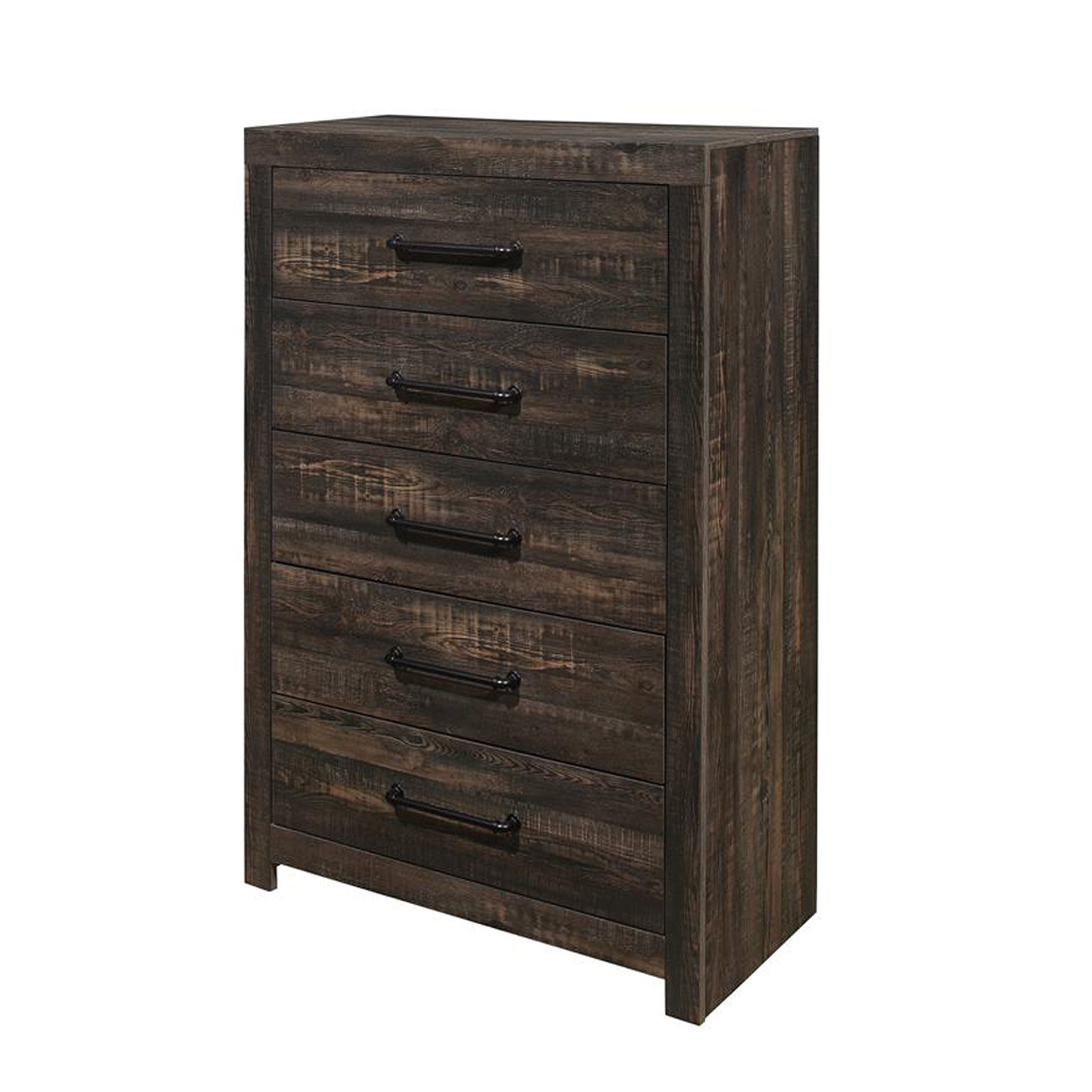 32" Oak Wood Five Drawer Dresser-3