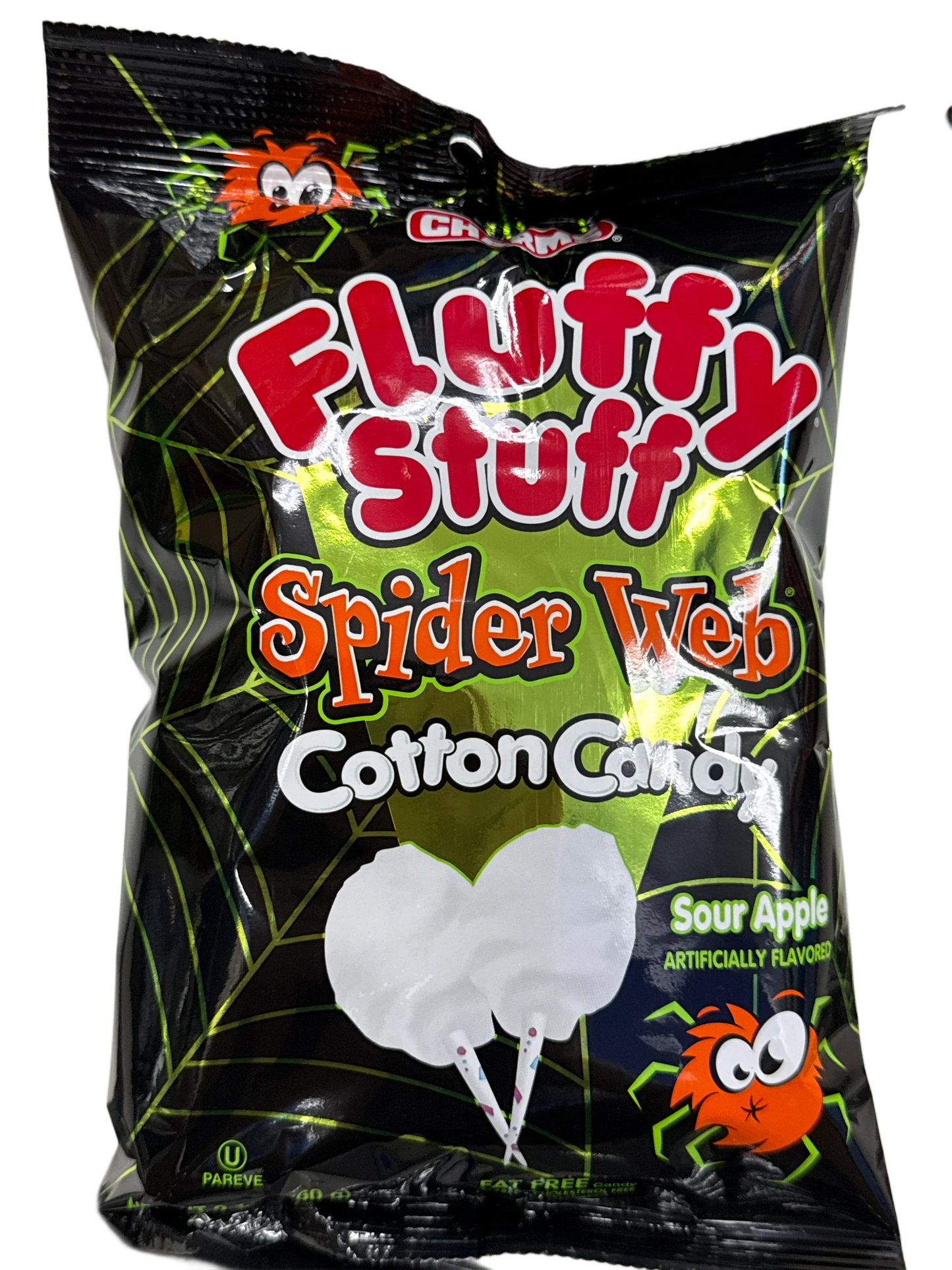 Charms Halloween Spiders Web Cotton Candy Sour Apple Flavour 60G - U.S Edition