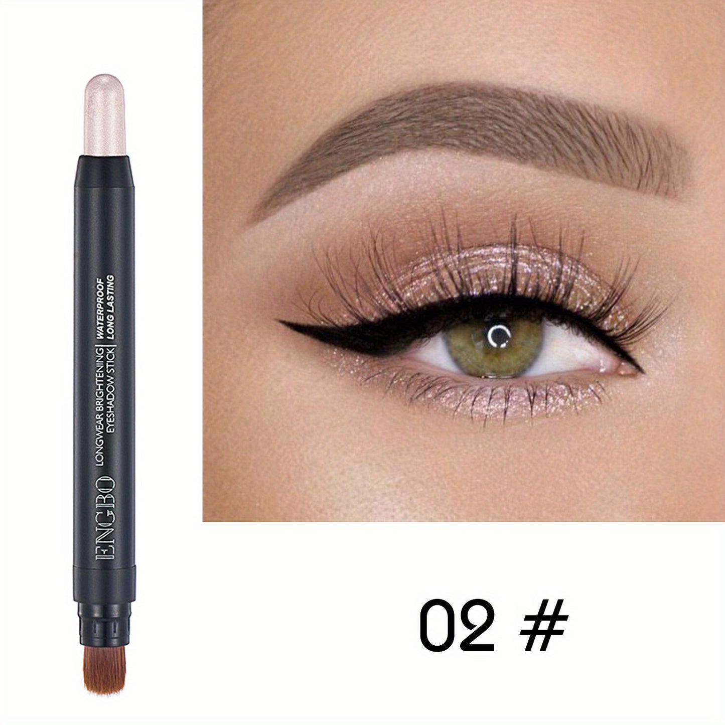 12-Color Smudge-Proof Eyeshadow Stick with Brush Head - Glitter, Matte, and Shimmer Crayon for Long-Lasting Makeup For Music Festival