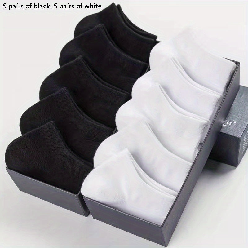 5/10/12 Pairs Comfy Ankle Socks, Solid Color Ankle Sock Pack, Women's Stockings & Hosiery