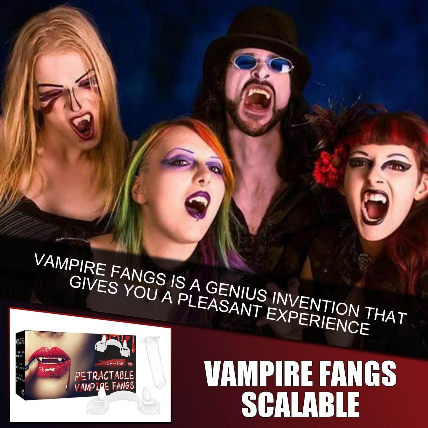 Retractable Vampire Fangs Party Dance Fangs Spoof Teeth Halloween Costume