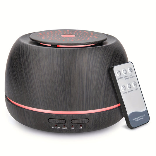 1pc 300ml AromaMaster Essential Oil Diffuser - 7-Color LED, Remote Control, USB Powered, Waterless Auto-Off, Aromatherapy Scent Air Humidifier for Room, Office - Compact, Portable, Whisper-Quiet Operation