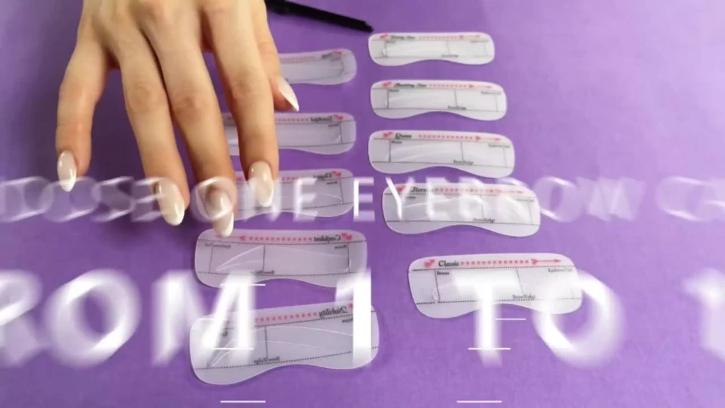 Eyebrow Shaping Kits, Eyebrow Powder Stick + Eyebrow Stencil + Eyebrow Brush, Long Lasting Eyebrow Enhancers Styling Sets