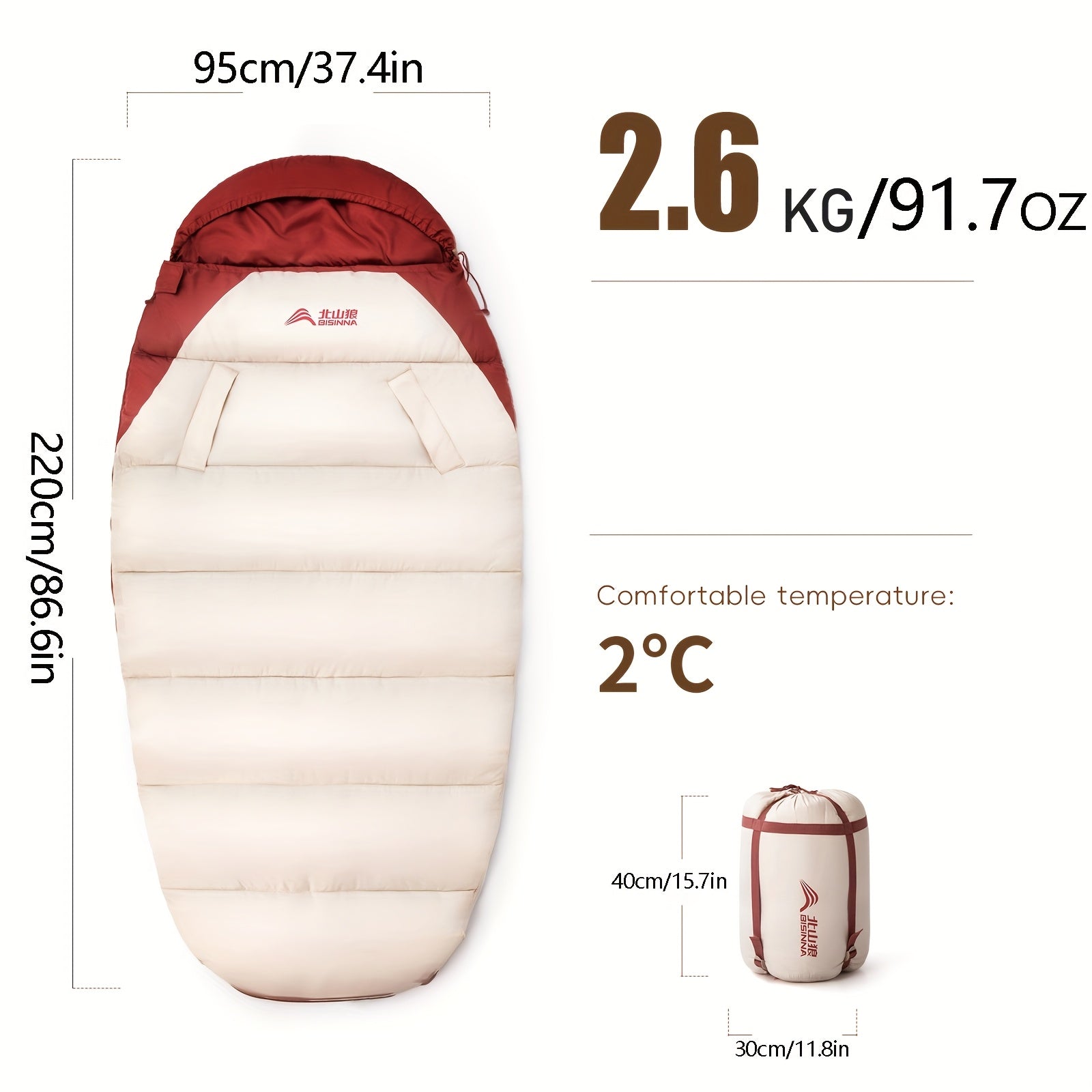 All-Season Oval Camping Sleeping Bag-3