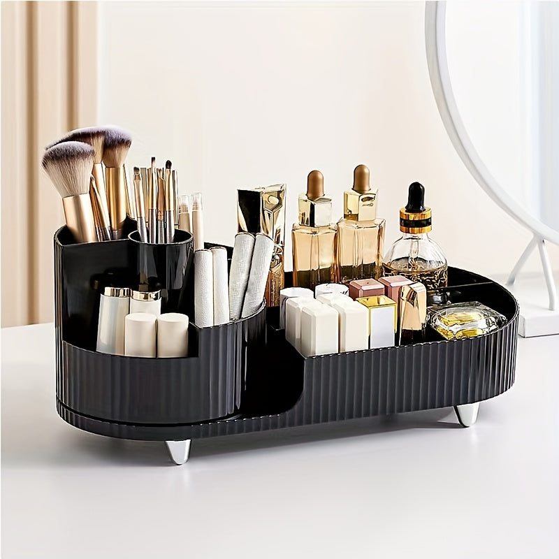1pc Cosmetic Storage Box, Rotating Pen Holder For Dresser Desktop, Large Capacity Makeup Brush Lipstick Storage Rack, Teenager Gift, Makeup Organizer