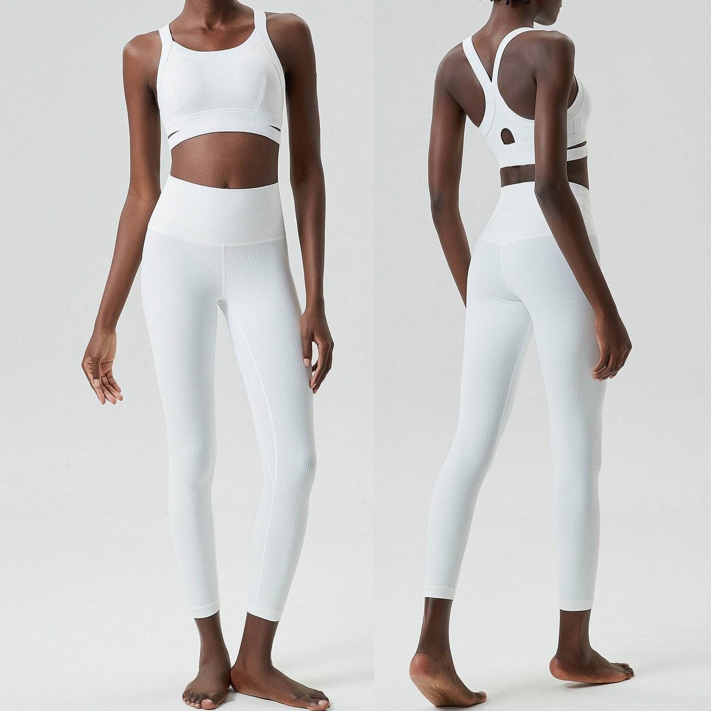 2pcs set Yoga Clothes Sleeveless Crop Workout top and Gym Leggings