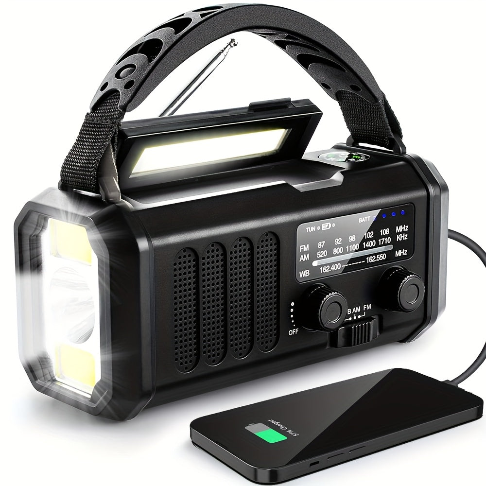 Portable Emergency Radio with Solar Power (10000mAh)-0