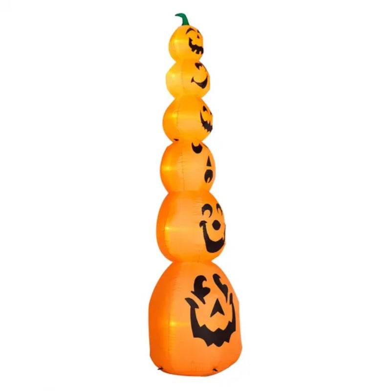 9FT Halloween Inflatable Stacked Pumpkins, Blow Up 6 Pumpkins Inflatable With Built-in LED Lights Outdoor Decorations Large Party Yard Decoration