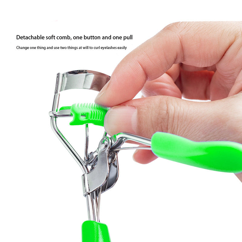 1pc Wide Angle Eyelash Curler With Built In Comb Eye Lash Clip Cosmetic Makeup Lash Curling Auxiliary Tool For Women Lash Curlers, Multicolor