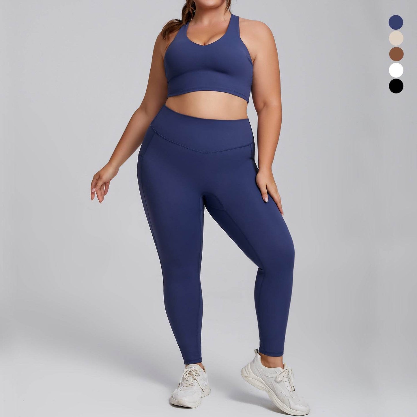 Plus Size Women Sports Workout Gym - Sleeveless Crop and Pant