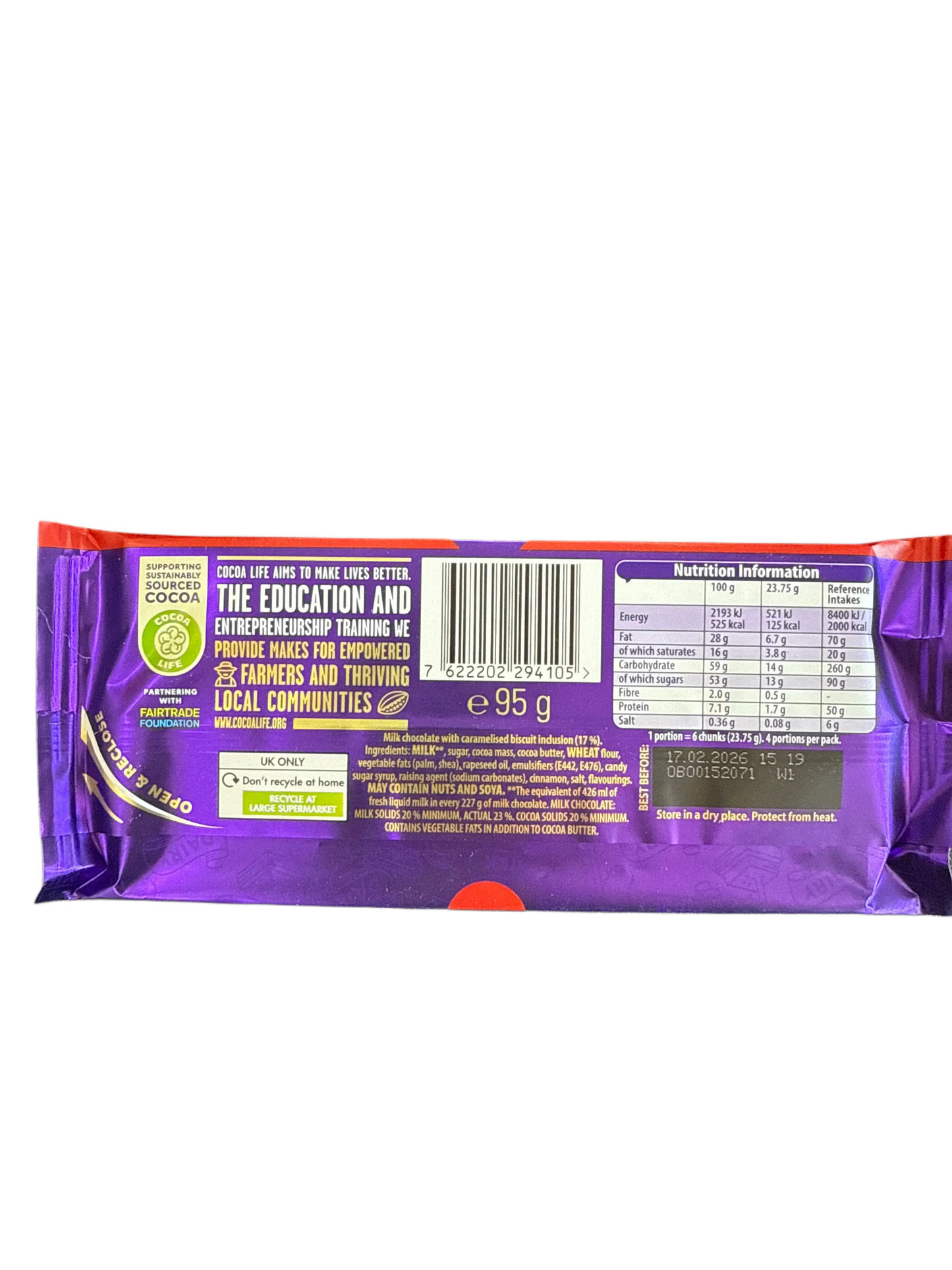 Cadbury Dairy Milk Biscoff 95G - U.K Edition