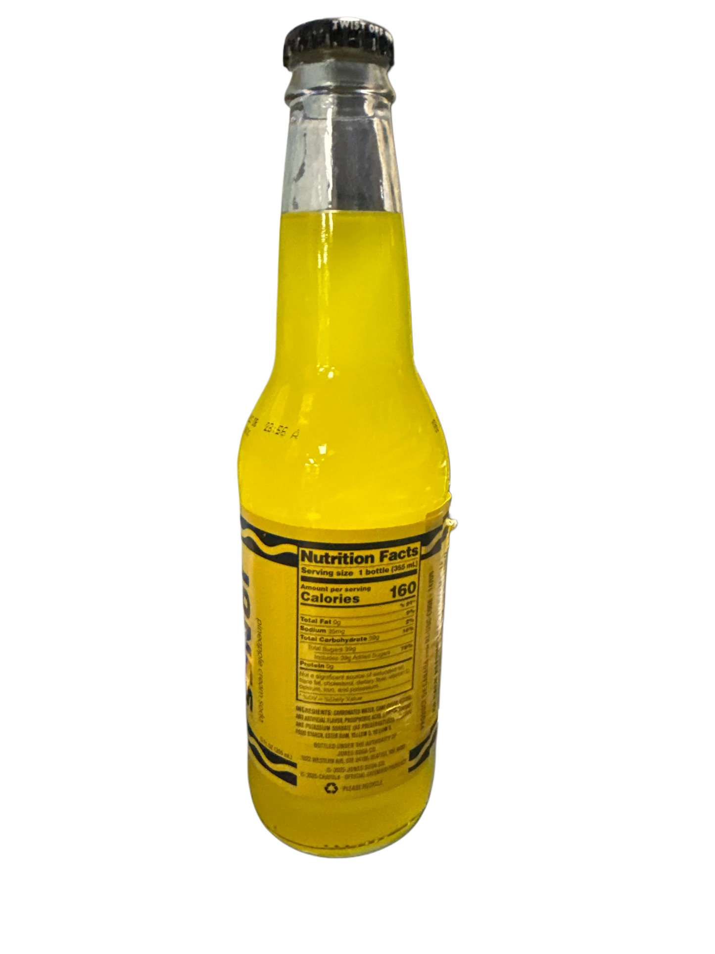 Jones Crayola Limited Edition Pineapple Cream Soda Glass Bottle 355ML - U.S Edition