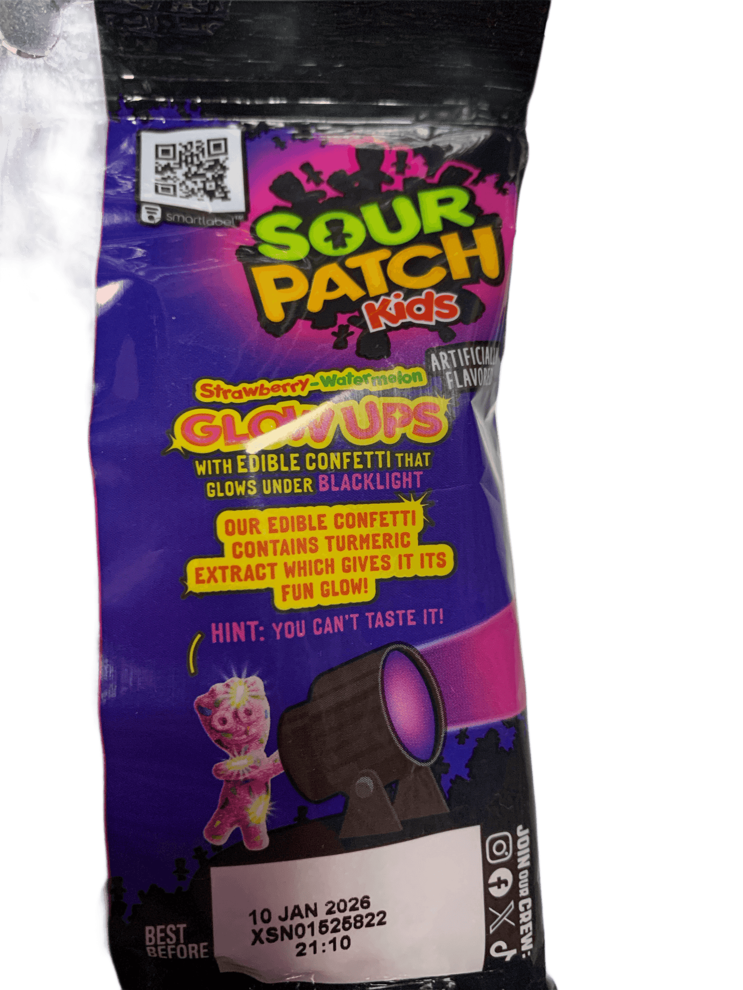 Sour Patch Kids Glow-Ups Strawberry Watermelon Candy 87G - Mexican Edition