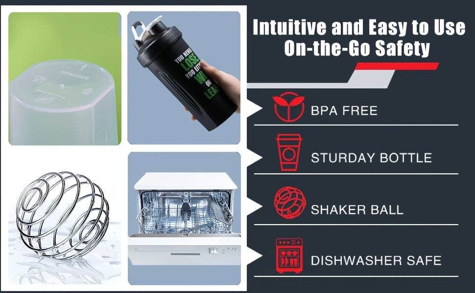 20.29oz Leak-Proof Protein Shaker Bottle for Smoothies and Fitness, BPA-Free Blender Cup for Sports and Gym Workouts