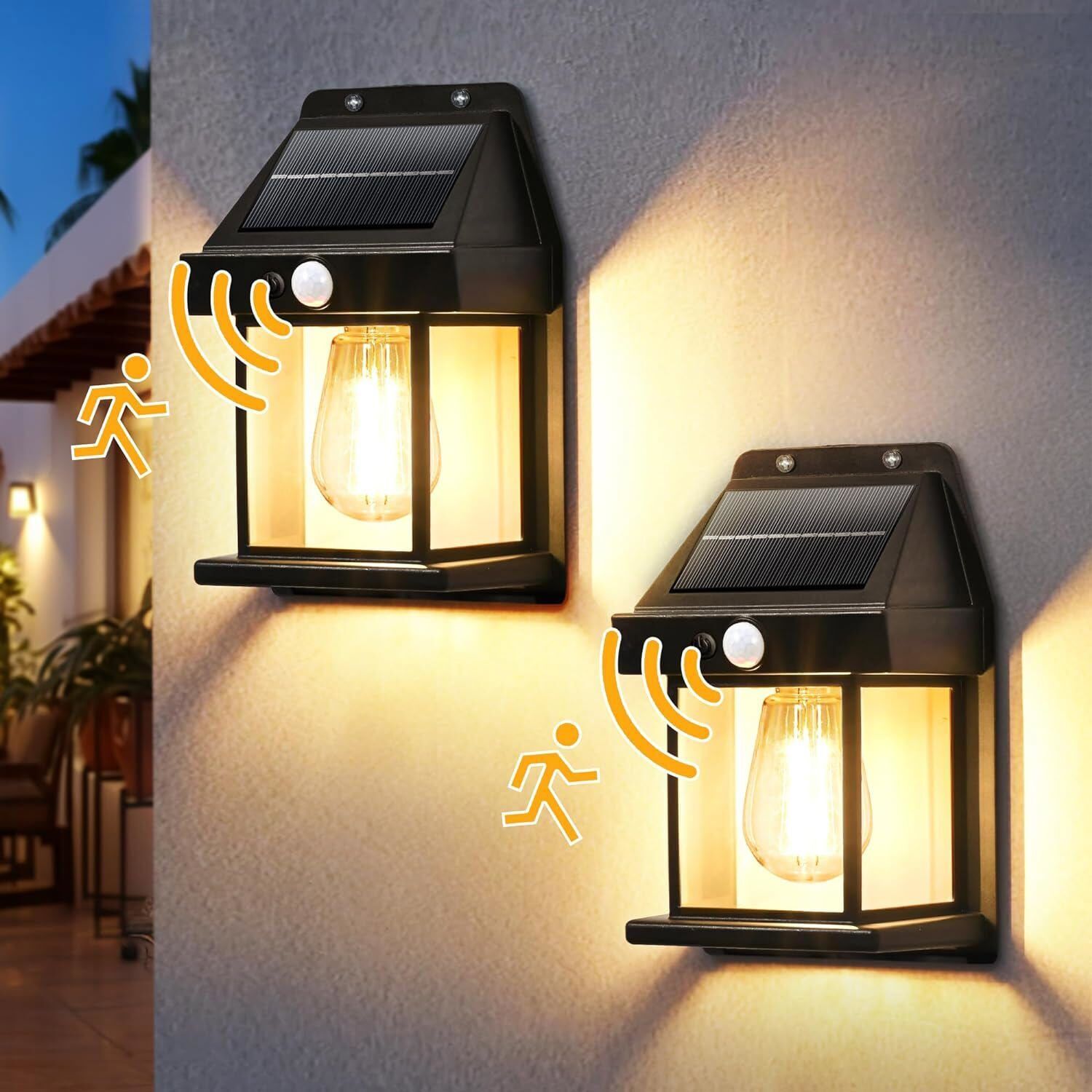 Solar Motion Sensor LED Lights, Wireless Outdoor Security-2