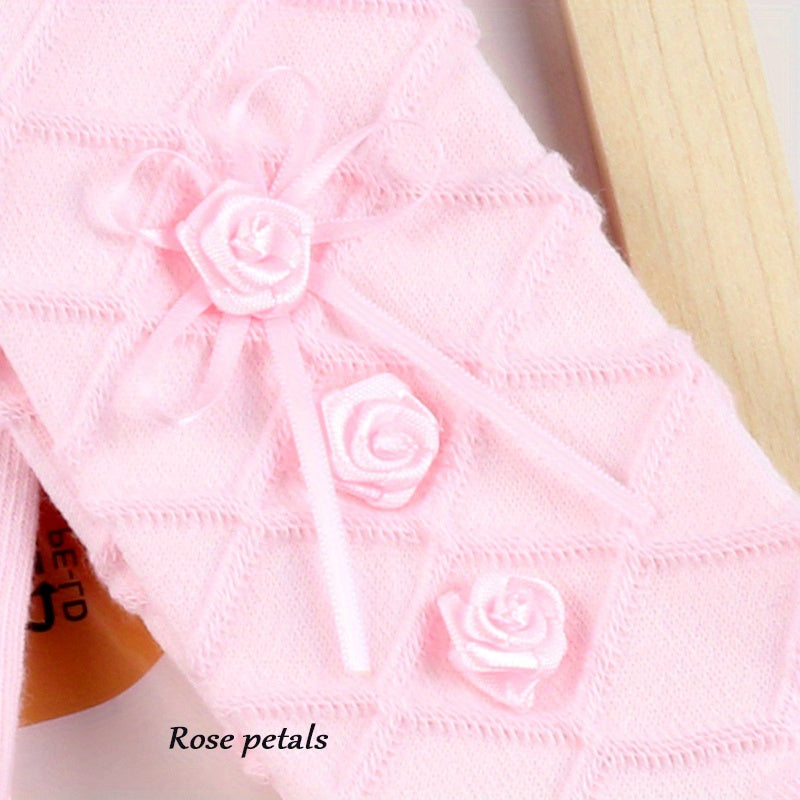 Adorable Baby Leggings With Soft Combed Cotton And Slip-on Pantyhose In Rose Petal Design