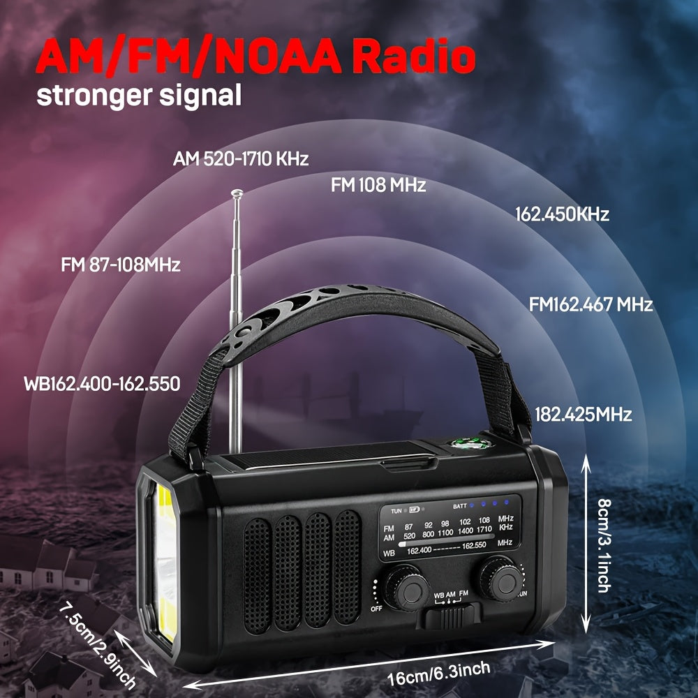 Portable Emergency Radio with Solar Power (10000mAh)-3