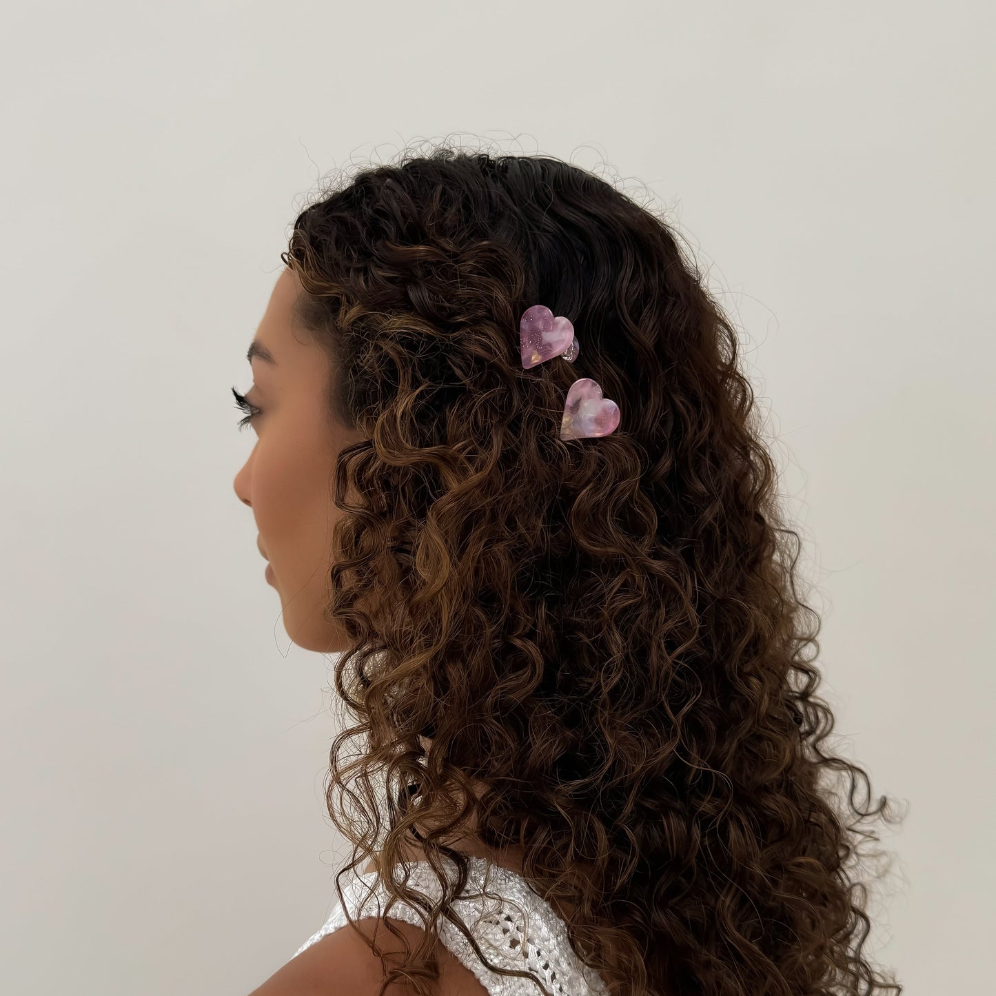 Ecofriendly Acetate 2 Pack Mini Heart Claws - Blushing Rose-2