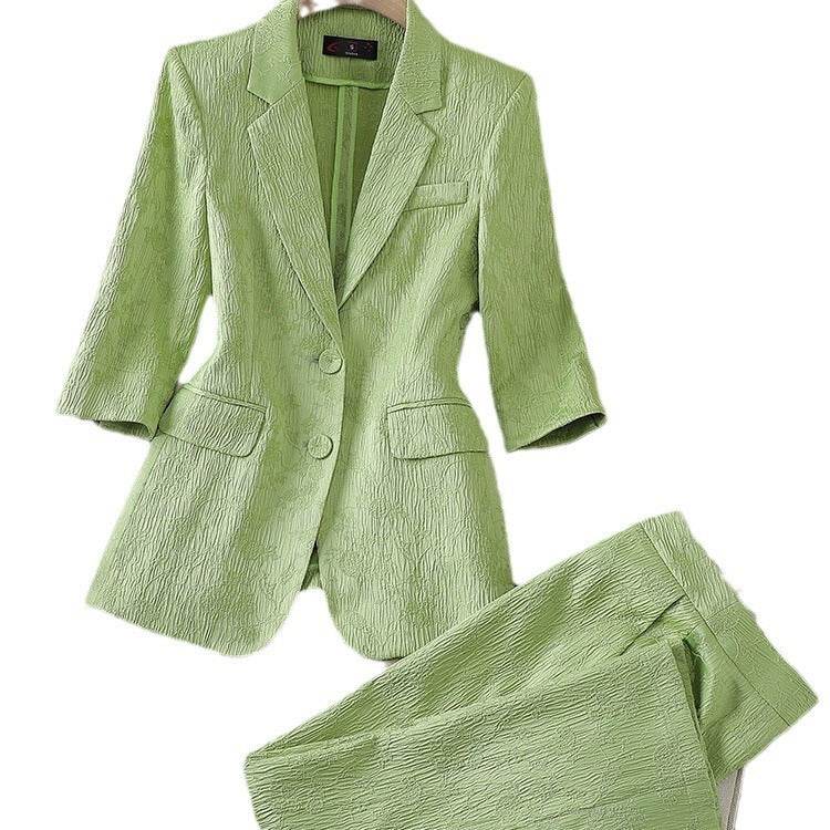 Half Sleeve Blazer And Pant Suit Ladies Women Female Jacket pant suit for women