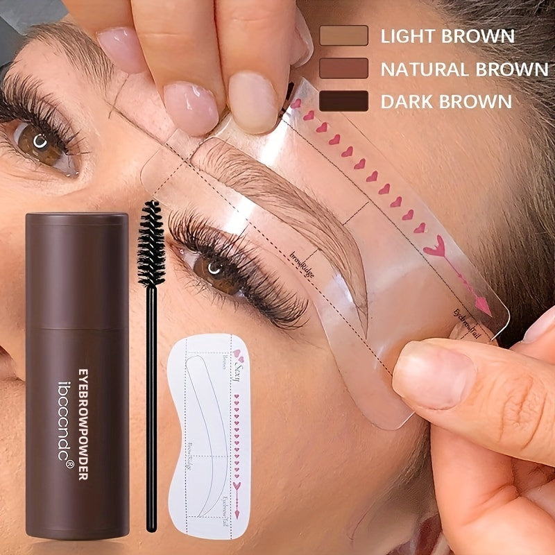 Eyebrow Shaping Kits, Eyebrow Powder Stick + Eyebrow Stencil + Eyebrow Brush, Long Lasting Eyebrow Enhancers Styling Sets