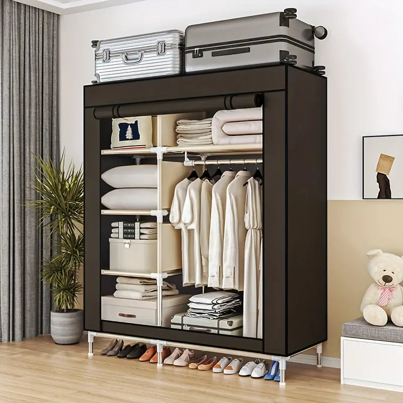 Modern Clothes Storage Wardrobe with Dustproof Cover-3
