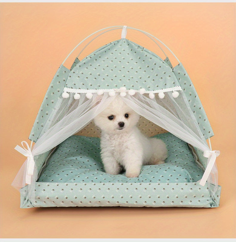 Portable Pet Tent with Breathable Cushion - Perfect for Small Dogs and Cats Christmas Gift