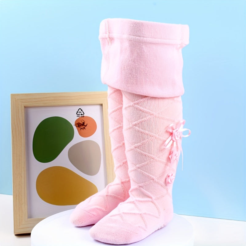 Adorable Baby Leggings With Soft Combed Cotton And Slip-on Pantyhose In Rose Petal Design