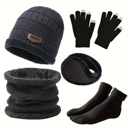 Winter Knit Accessories Set for Adults (5-Piece)-0