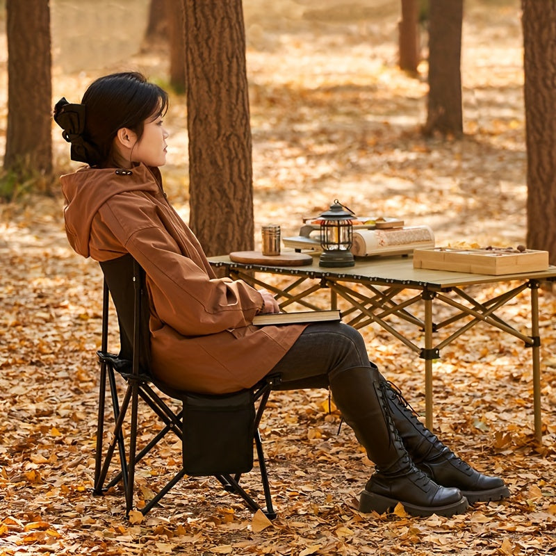 Portable Folding Steel Camping Chair with Backrest-4