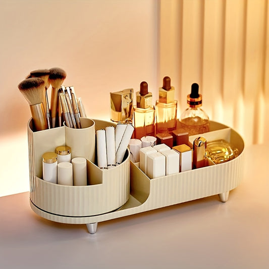 1pc Cosmetic Storage Box, Rotating Pen Holder For Dresser Desktop, Large Capacity Makeup Brush Lipstick Storage Rack, Teenager Gift, Makeup Organizer