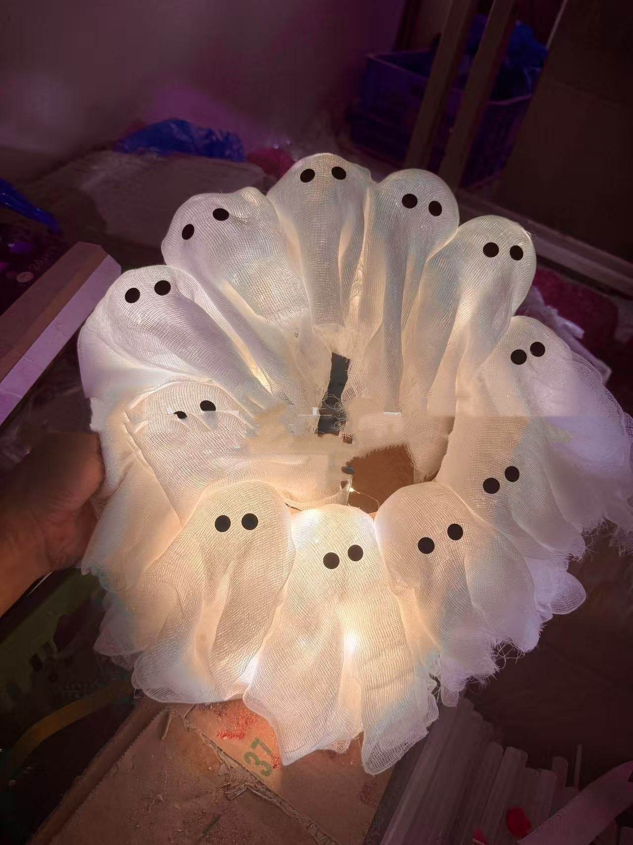 Halloween Light Up Ghost Garland Front Door Decoration Pendant